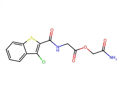 (2-Amino-2-oxoethyl) 2-[(3-chloro-1-benzothiophene-2-carbonyl)amino]acetate structure