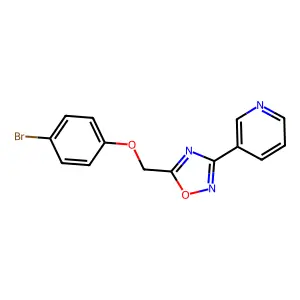 3-{5-[(4-Bromophenoxy)methyl]-1,2,4-oxadiazol-3-yl}pyridine structure