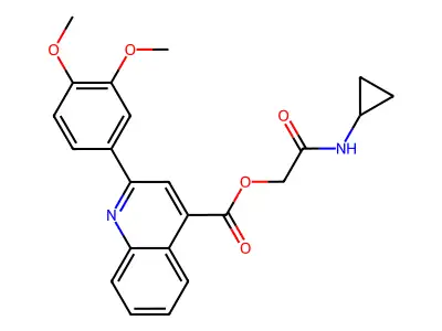 [2-(Cyclopropylamino)-2-oxoethyl] 2-(3,4-dimethoxyphenyl)quinoline-4-carboxylate structure