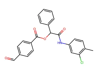 [2-(3-Chloro-4-methylanilino)-2-oxo-1-phenylethyl] 4-formylbenzoate structure