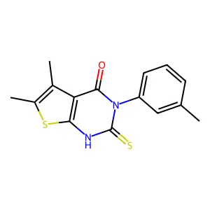 5,6-dimethyl-3-(3-methylphenyl)-2-sulfanyl-3H,4H-thieno[2,3-d]pyrimidin-4-one structure