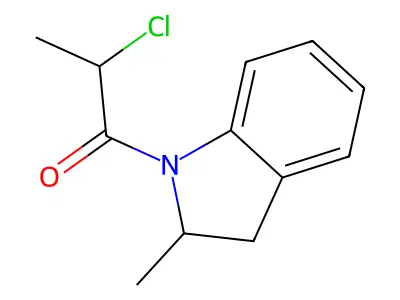 2-chloro-1-(2-methyl-2,3-dihydro-1H-indol-1-yl)propan-1-one structure