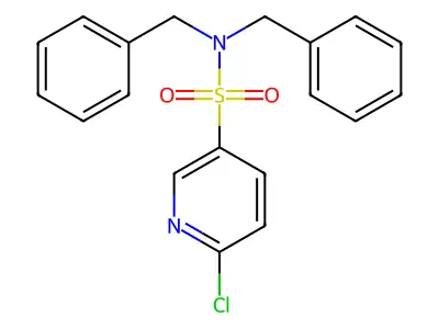 N,N-dibenzyl-6-chloropyridine-3-sulfonamide structure