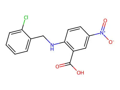 2-{[(2-Chlorophenyl)methyl]amino}-5-nitrobenzoic acid structure