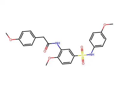 N-[2-methoxy-5-[(4-methoxyphenyl)sulfamoyl]phenyl]-2-(4-methoxyphenyl)acetamide structure