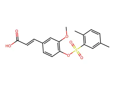 3-{4-[(2,5-Dimethylbenzenesulfonyl)oxy]-3-methoxyphenyl}prop-2-enoic acid structure