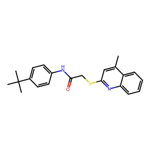 N-(4-(tert-butyl)phenyl)-2-((4-methylquinolin-2-yl)thio)acetamide structure