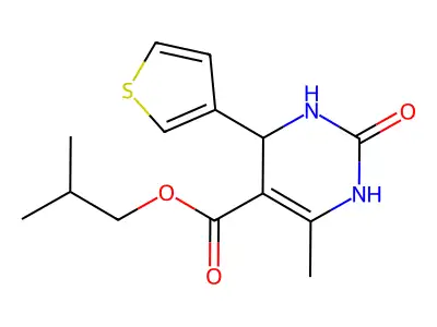 5-pyrimidinecarboxylic acid,1,2,3,4-tetrahydro-6-methyl-2-oxo-4-(3-thienyl)-,2-methylpropyl ester structure