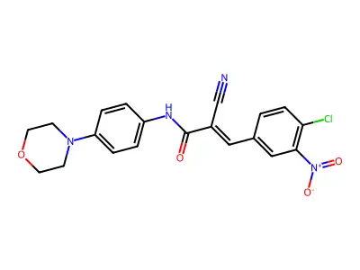 3-(4-chloro-3-nitrophenyl)-2-cyano-N-[4-(morpholin-4-yl)phenyl]prop-2-enamide structure