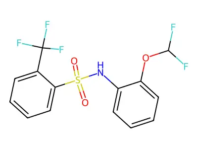 N-[2-(difluoromethoxy)phenyl]-2-(trifluoromethyl)benzene-1-sulfonamide structure