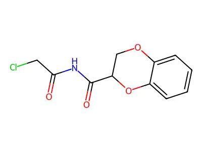 N-(2-chloroacetyl)-2,3-dihydro-1,4-benzodioxine-2-carboxamide structure