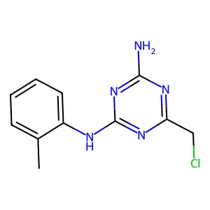 6-(chloromethyl)-N2-(2-methylphenyl)-1,3,5-triazine-2,4-diamine structure