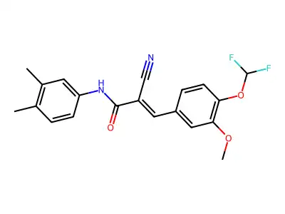 (E)-2-cyano-3-[4-(difluoromethoxy)-3-methoxyphenyl]-N-(3,4-dimethylphenyl)prop-2-enamide structure