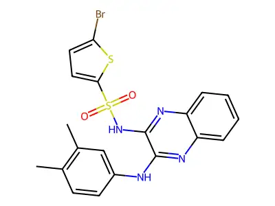 5-bromo-N-{3-[(3,4-dimethylphenyl)amino]quinoxalin-2-yl}thiophene-2-sulfonamide structure