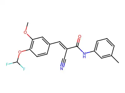 2-cyano-3-[4-(difluoromethoxy)-3-methoxyphenyl]-N-(3-methylphenyl)prop-2-enamide structure