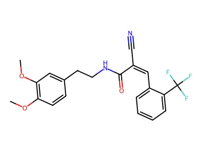(Z)-2-Cyano-N-[2-(3,4-dimethoxyphenyl)ethyl]-3-[2-(trifluoromethyl)phenyl]prop-2-enamide structure