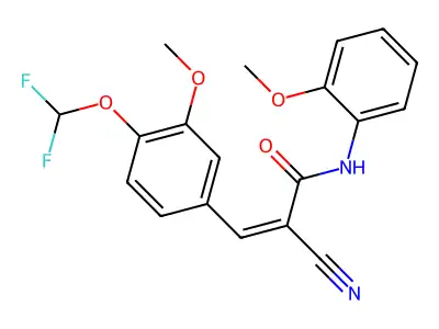 (Z)-2-Cyano-3-[4-(difluoromethoxy)-3-methoxyphenyl]-N-(2-methoxyphenyl)prop-2-enamide structure