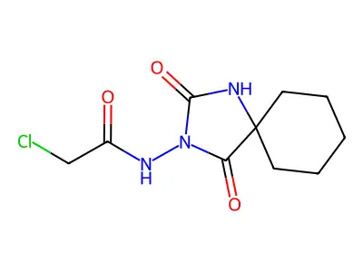 2-Chloro-N-{2,4-dioxo-1,3-diazaspiro[4.5]decan-3-YL}acetamide structure
