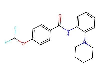 4-(difluoromethoxy)-N-(2-piperidin-1-ylphenyl)benzamide structure