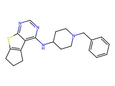 6,7-dihydro-N-[1-(phenylmethyl)-4-piperidinyl]-5H-Cyclopenta[4,5]thieno[2,3-d]pyrimidin-4-amine structure