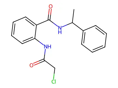 2-(2-chloroacetamido)-N-(1-phenylethyl)benzamide structure