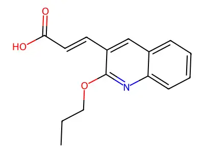 (2E)-3-(2-propoxyquinolin-3-yl)prop-2-enoic acid structure