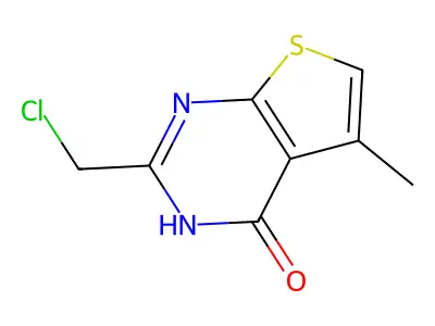 2-(chloromethyl)-5-methylthieno[2,3-d]pyrimidin-4(3H)-one structure