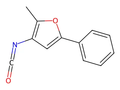 2-Methyl-5-phenyl-3-furyl isocyanate structure