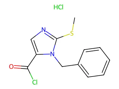1-benzyl-2-(methylsulfanyl)-1H-imidazole-5-carbonyl chloride hydrochloride structure