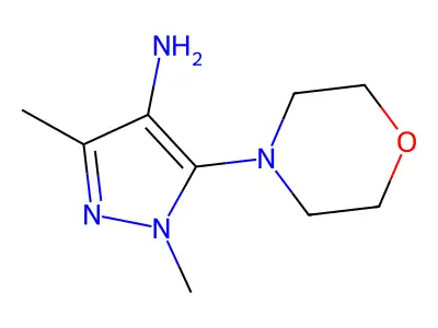 1,3-dimethyl-5-morpholino-1H-pyrazol-4-amine structure