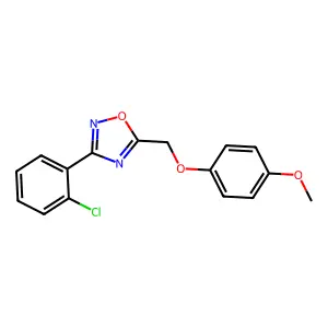 3-(2-Chlorophenyl)-5-[(4-methoxyphenoxy)methyl]-1,2,4-oxadiazole structure
