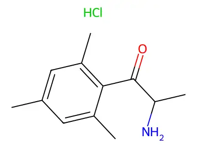 2-Amino-1-(2,4,6-trimethylphenyl)propan-1-one;hydrochloride structure