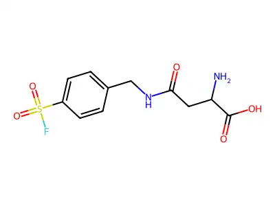 2-Amino-4-[(4-fluorosulfonylphenyl)methylamino]-4-oxobutanoic acid structure