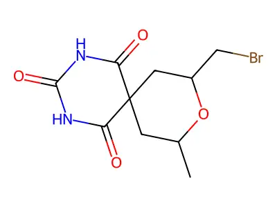9-Oxa-2,4-diazaspiro(5.5)undecane-1,3,5-trione, 8-(bromomethyl)-10-methyl- structure