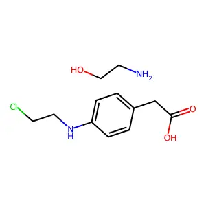 2-((4-(2-Chloroethylamino)phenyl)acetic acid 2-aminoehtanol (1:1) structure