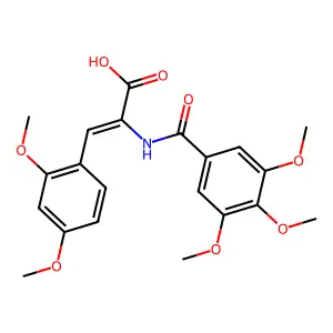 (Z)-3-(2,4-dimethoxyphenyl)-2-[(3,4,5-trimethoxybenzoyl)amino]prop-2-enoic acid structure