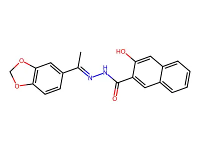 N'-[1-(1,3-benzodioxol-5-yl)ethylidene]-3-hydroxy-2-naphthohydrazide structure