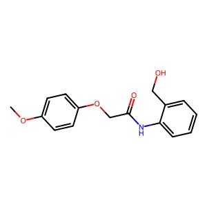 N-[2-(hydroxymethyl)phenyl]-2-(4-methoxyphenoxy)acetamide structure