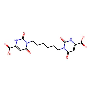 3-[6-(6-carboxy-2,4-dioxo-1H-pyrimidin-3-yl)hexyl]-2,4-dioxo-1H-pyrimidine-6-carboxylic acid structure