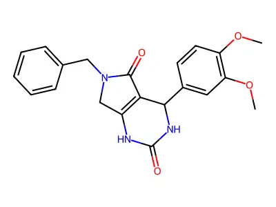 6-benzyl-4-(3,4-dimethoxyphenyl)-3,4,6,7-tetrahydro-1H-pyrrolo[3,4-d]pyrimidine-2,5-dione structure