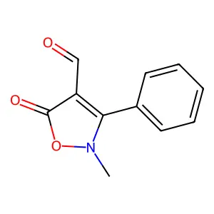 4-Isoxazolecarboxaldehyde, 2,5-dihydro-2-methyl-5-oxo-3-phenyl- structure