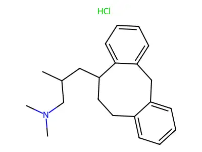 5-(3-Dimethylamino-2-methylpropyl)dibenzo(a,d)(1,4)cyclooctadiene hydrochloride structure