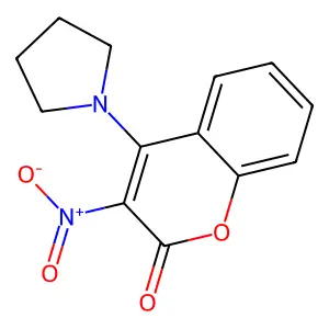 Coumarin, 3-nitro-4-(1-pyrrolidinyl)- structure