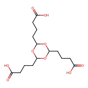 4-[4,6-Bis(3-carboxypropyl)-1,3,5-trioxan-2-yl]butanoic acid structure