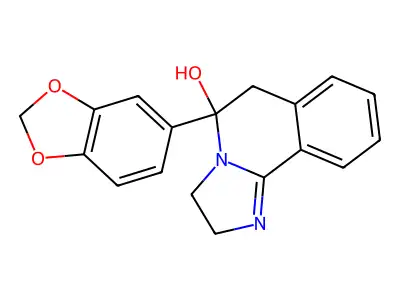 Imidazo(2,1-a)isoquinolin-5-ol, 2,3,5,6-tetrahydro-5-(1,3-benzodioxol-5-yl)- structure