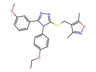 4-[[4-(4-ethoxyphenyl)-5-(3-methoxyphenyl)-1,2,4-triazol-3-yl]sulfanylmethyl]-3,5-dimethyl-1,2-oxazole structure