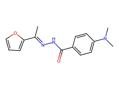4-(dimethylamino)-N'-[(1E)-1-(furan-2-yl)ethylidene]benzohydrazide structure