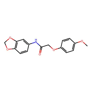 N-(1,3-benzodioxol-5-yl)-2-(4-methoxyphenoxy)acetamide structure