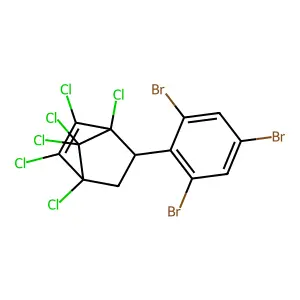 1,2,3,4,7,7-Hexachloro-5-(tribromophenyl)bicyclo[2.2.1]hept-2-ene structure