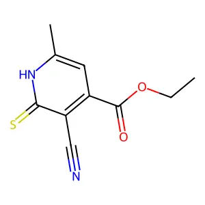 3-Cyano-4-(ethoxycarbonyl)-6-methylpyridine-2-thiolate structure